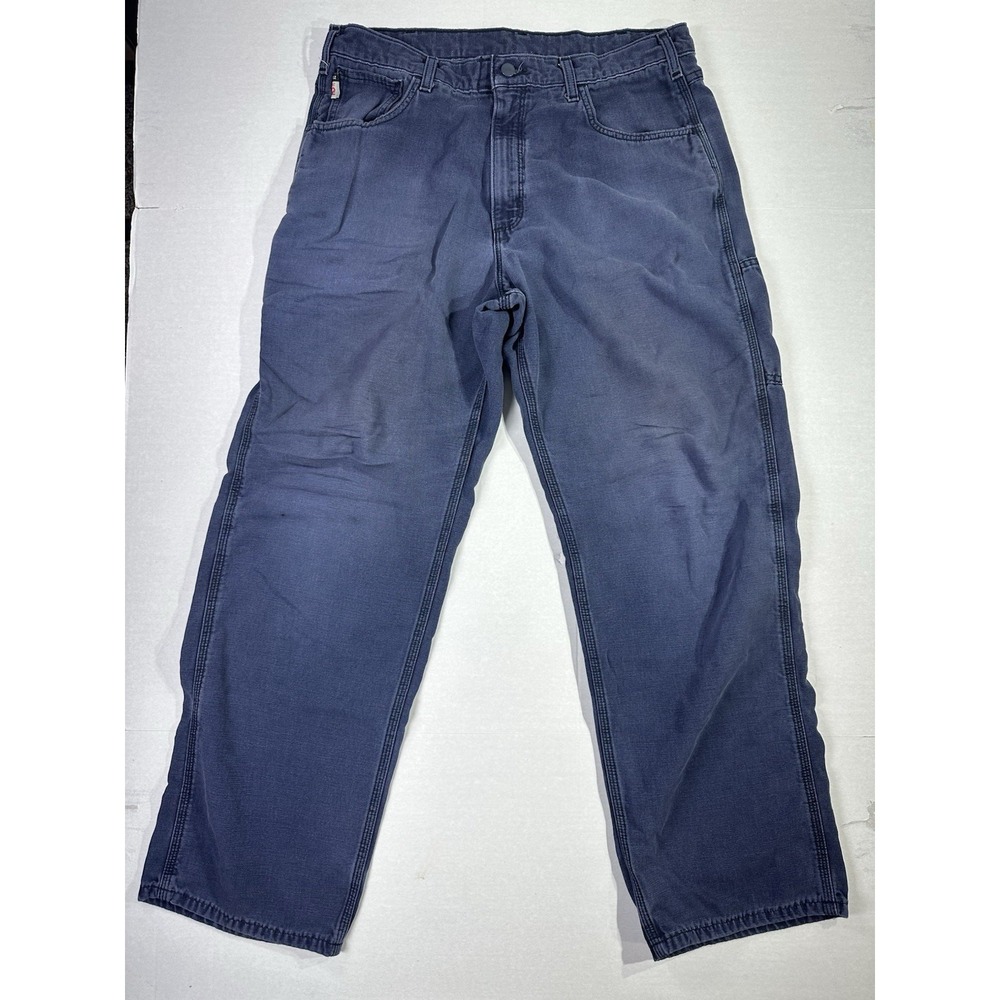 Carhartt FR Men's 36x32 Flame Resistant Work Pants Navy CAT 2 Original Fit - Picture 1 of 6